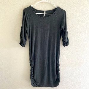Zenana Premium Grey long ruched t shirt